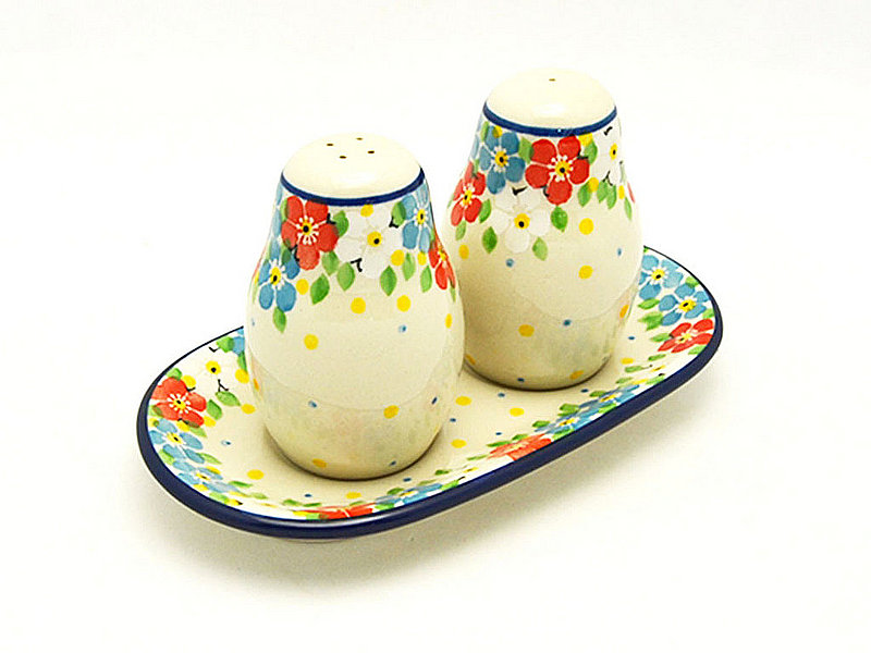 Ceramika Artystyczna Polish Pottery Salt & Pepper Set - Summer Blossom 131-2413a (Ceramika Artystyczna)