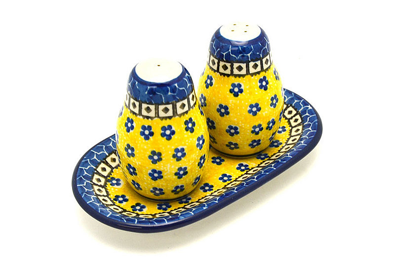 Ceramika Artystyczna Polish Pottery Salt & Pepper Set - Sunburst 131-859a (Ceramika Artystyczna)