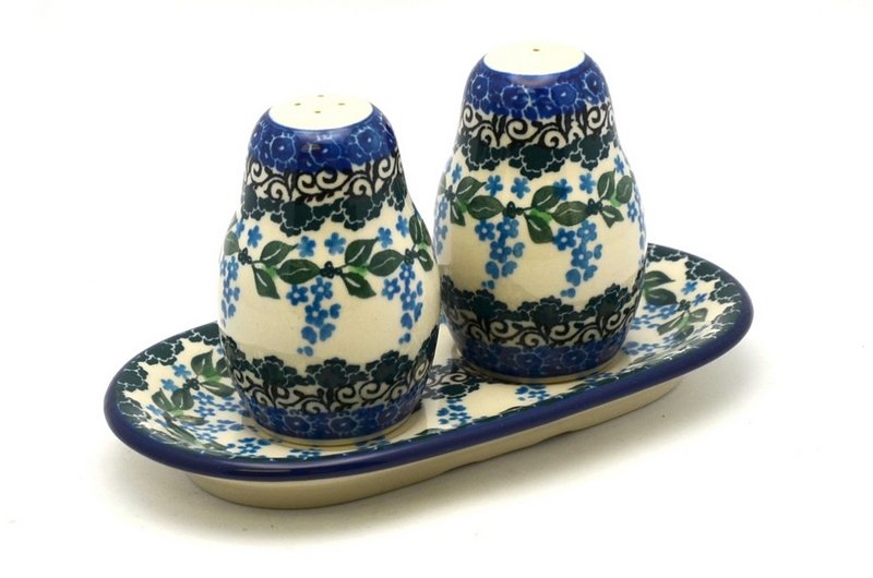 Ceramika Artystyczna Polish Pottery Salt & Pepper Set - Wisteria 131-1473a (Ceramika Artystyczna)