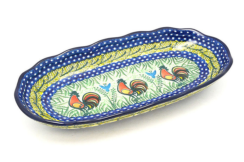 Ceramika Artystyczna Polish Pottery Scalloped Oval Tray - Unikat Signature - U2663 A42-U2663 (Ceramika Artystyczna)