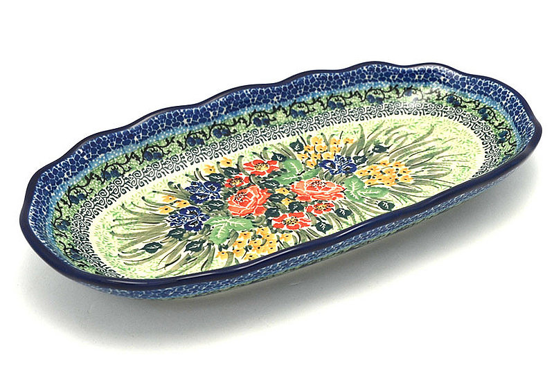 Ceramika Artystyczna Polish Pottery Scalloped Oval Tray - Unikat Signature - U4400 A42-U4400 (Ceramika Artystyczna)