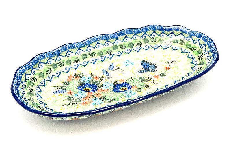Ceramika Artystyczna Polish Pottery Scalloped Oval Tray - Unikat Signature - U4600 A42-U4600 (Ceramika Artystyczna)