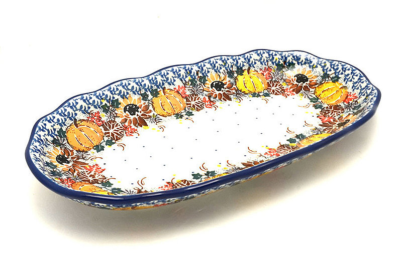 Ceramika Artystyczna Polish Pottery Scalloped Oval Tray - Unikat Signature - U4741 A42-U4741 (Ceramika Artystyczna)