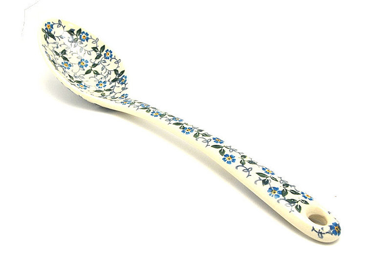 Polish Pottery Serving Spoon - Forget-Me-Knot