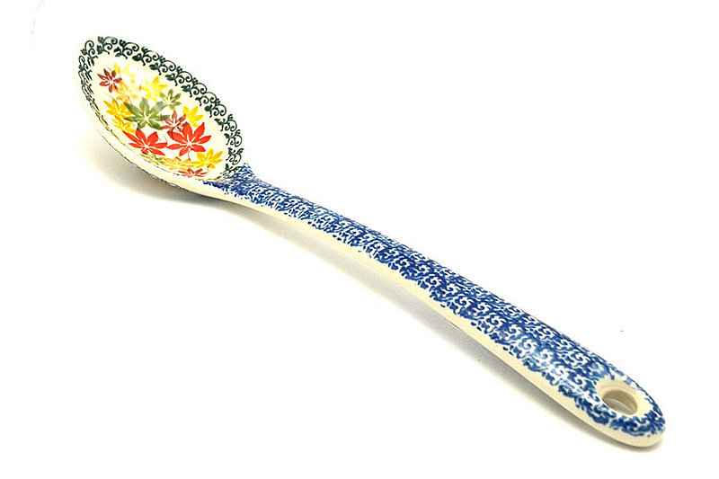 Polish Pottery Serving Spoon - Maple Harvest