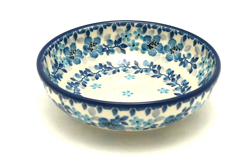 Ceramika Artystyczna Polish Pottery Small Shallow Bowl - Flax Flower B89-2642a (Ceramika Artystyczna)