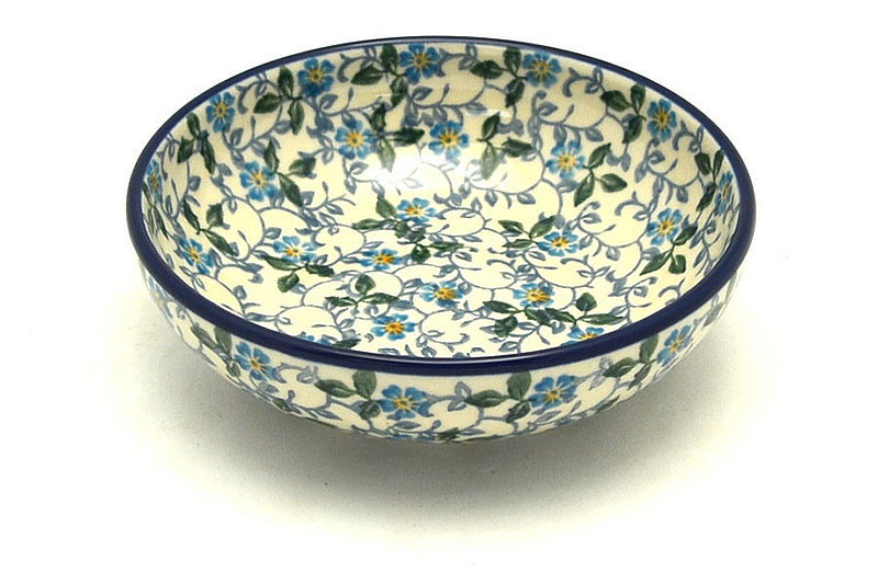 Ceramika Artystyczna Polish Pottery Small Shallow Bowl - Forget-Me-Knot B89-2089a (Ceramika Artystyczna)
