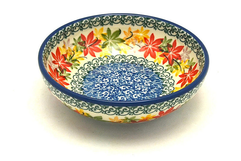 Ceramika Artystyczna Polish Pottery Small Shallow Bowl - Maple Harvest B89-2533a (Ceramika Artystyczna)