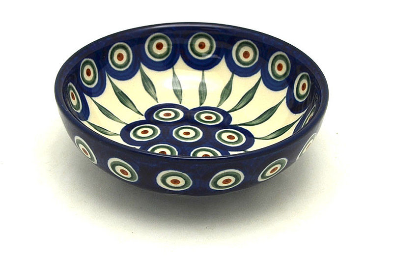 Ceramika Artystyczna Polish Pottery Small Shallow Bowl - Peacock B89-054a (Ceramika Artystyczna)