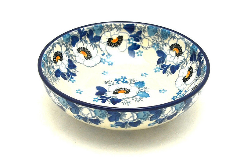 Ceramika Artystyczna Polish Pottery Small Shallow Bowl - White Poppy B89-2222a (Ceramika Artystyczna)