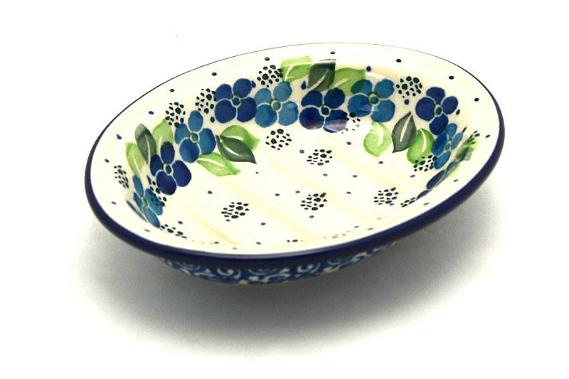Ceramika Artystyczna Polish Pottery Soap Dish - Blue Phlox 510-1417a (Ceramika Artystyczna)