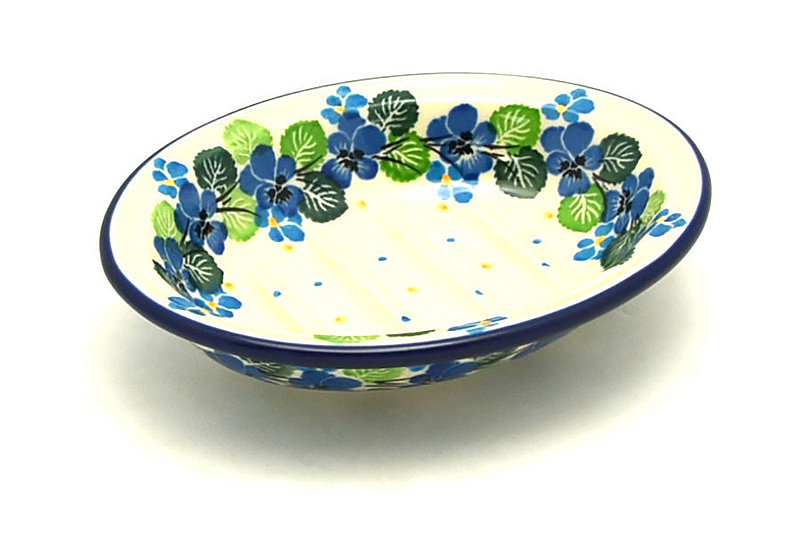 Ceramika Artystyczna Polish Pottery Soap Dish - Spring Viola 510-2339a (Ceramika Artystyczna)