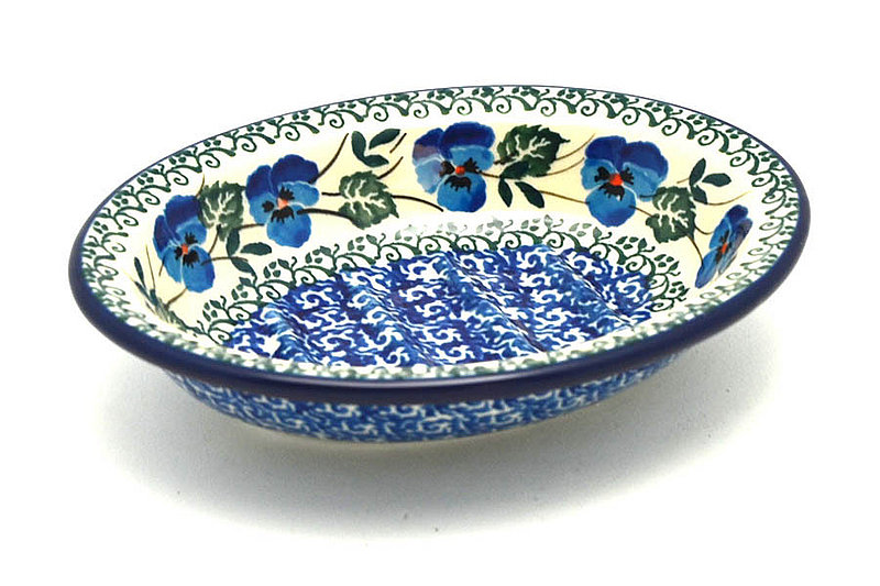 Ceramika Artystyczna Polish Pottery Soap Dish - Winter Viola 510-2273a (Ceramika Artystyczna)