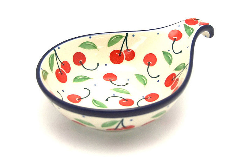 Ceramika Artystyczna Polish Pottery Spoon/Ladle Rest - Cherry Pie 174-2715a (Ceramika Artystyczna)