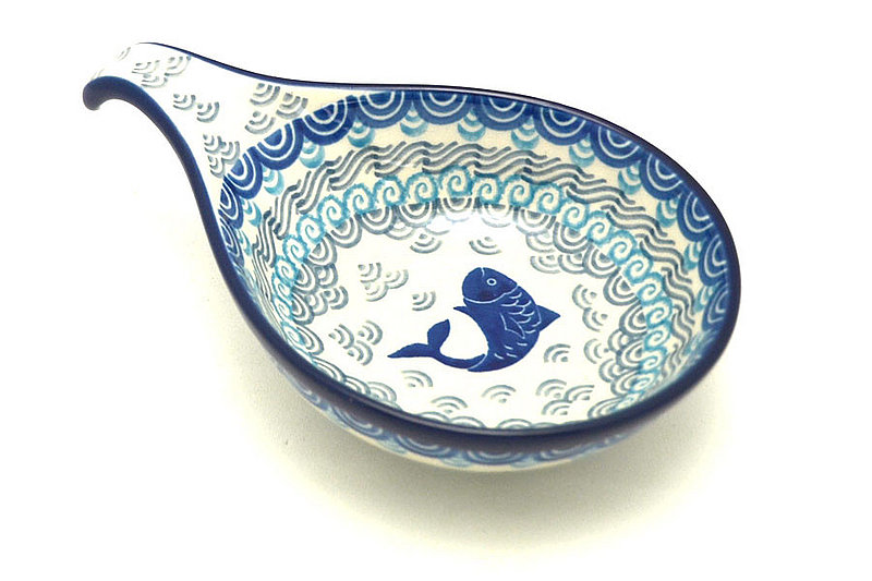 Polish Pottery Spoon/Ladle Rest  - Deep Blue Sea