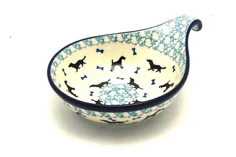 Ceramika Artystyczna Polish Pottery Spoon/Ladle Rest - Dog Park 174-2680a (Ceramika Artystyczna)
