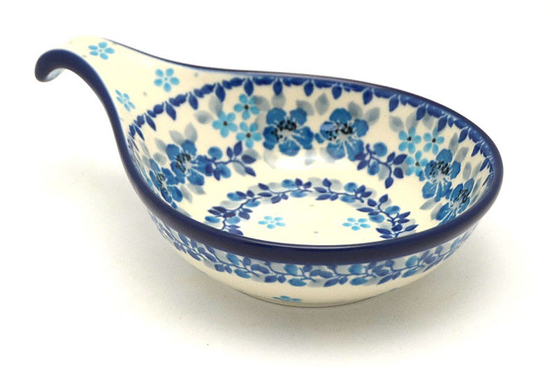 Ceramika Artystyczna Polish Pottery Spoon/Ladle Rest - Flax Flower 174-2642a (Ceramika Artystyczna)