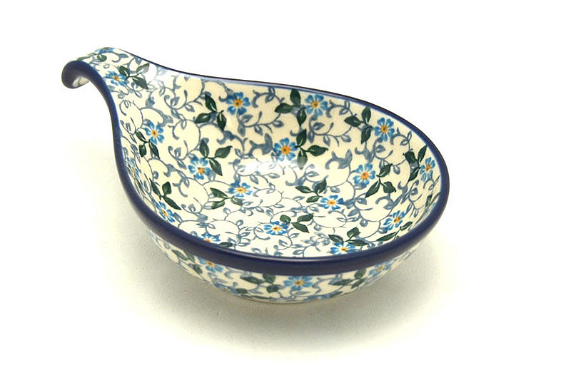 Ceramika Artystyczna Polish Pottery Spoon/Ladle Rest - Forget-Me-Knot 174-2089a (Ceramika Artystyczna)