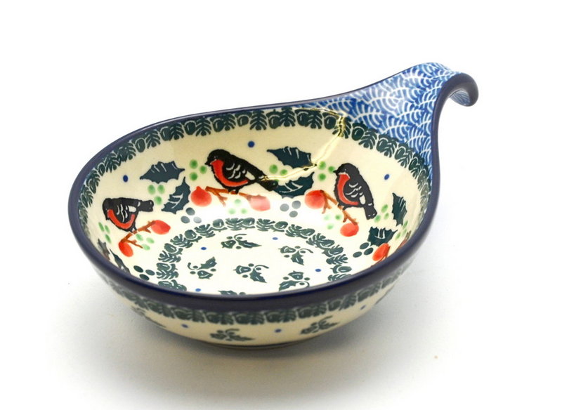 Ceramika Artystyczna Polish Pottery Spoon/Ladle Rest - Red Robin 174-1257a (Ceramika Artystyczna)
