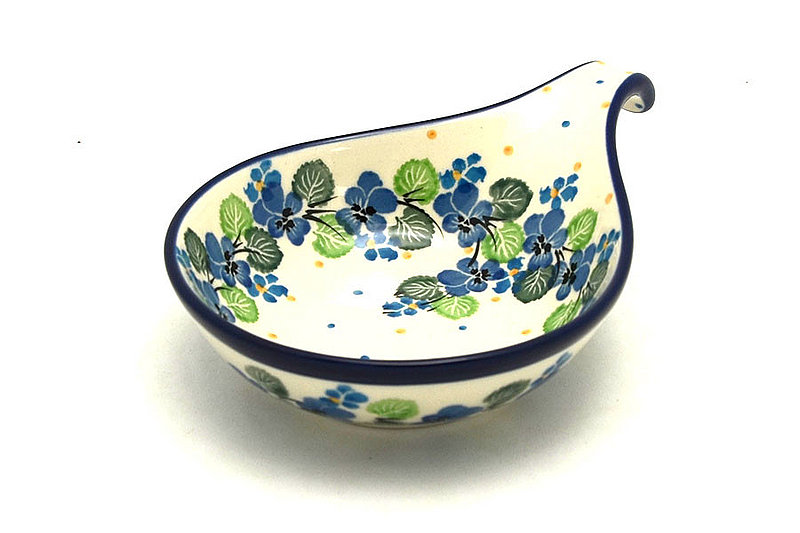 Ceramika Artystyczna Polish Pottery Spoon/Ladle Rest - Spring Viola 174-2339a (Ceramika Artystyczna)