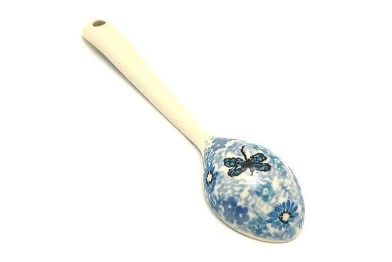 Polish Pottery Spoon - Medium - Misty Dragonfly