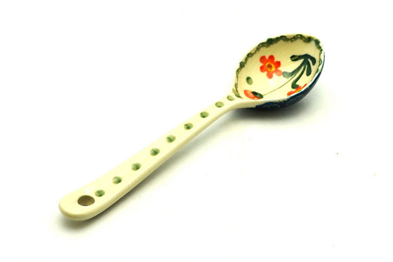 Ceramika Artystyczna Polish Pottery Spoon - Medium - Peach Spring Daisy 590-560a (Ceramika Artystyczna)