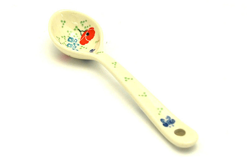 Ceramika Artystyczna Polish Pottery Spoon - Medium - Red Poppy Garden 590-2901a (Ceramika Artystyczna)