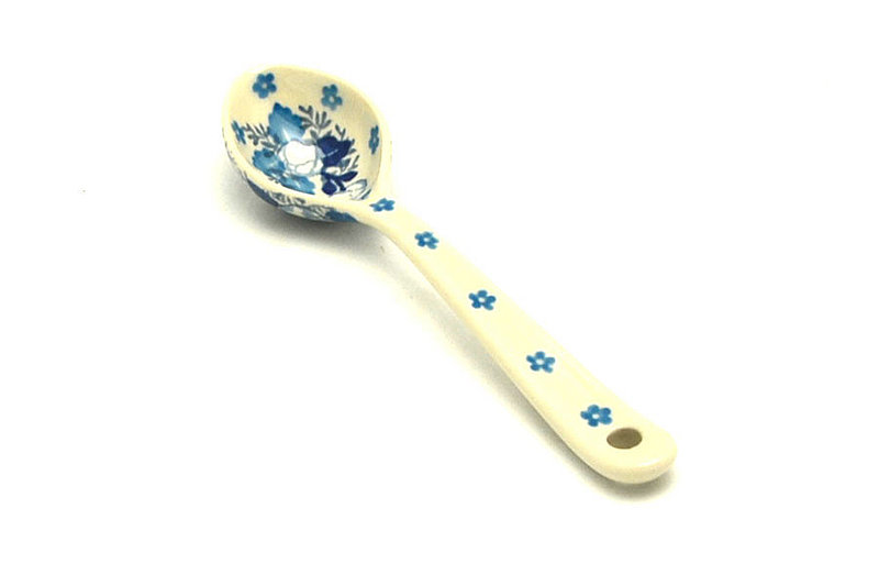 Ceramika Artystyczna Polish Pottery Spoon - Medium - White Poppy 590-2222a (Ceramika Artystyczna)