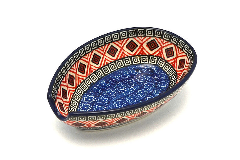 Ceramika Artystyczna Polish Pottery Spoon Rest - Aztec Sun 381-1350a (Ceramika Artystyczna)