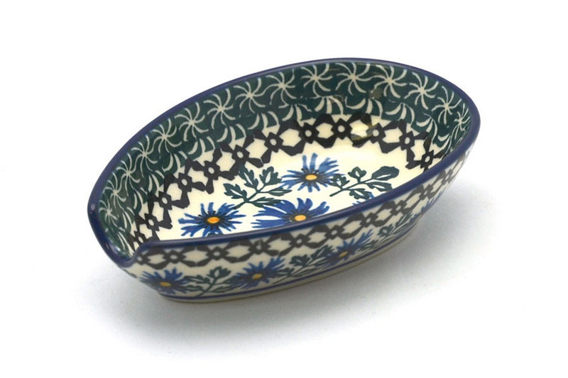 Ceramika Artystyczna Polish Pottery Spoon Rest - Blue Chicory 381-976a (Ceramika Artystyczna)