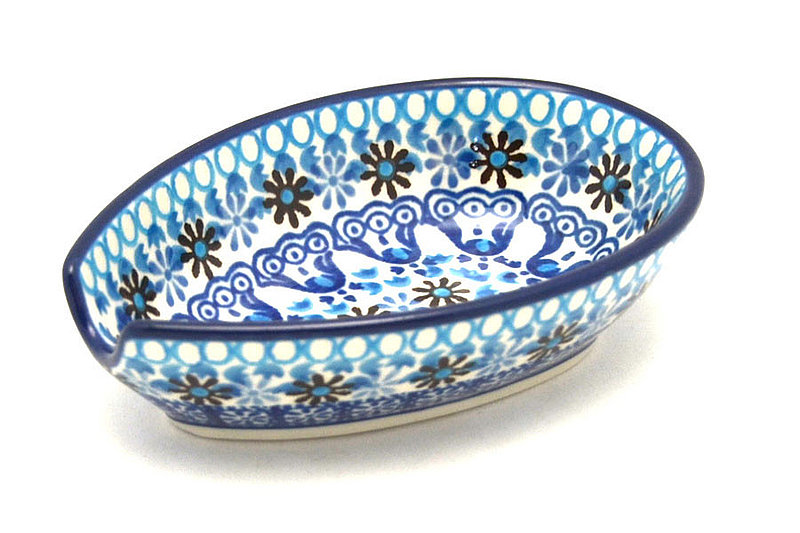 Ceramika Artystyczna Polish Pottery Spoon Rest - Blue Yonder 381-2187a (Ceramika Artystyczna)