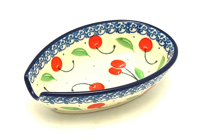 Ceramika Artystyczna Polish Pottery Spoon Rest - Cherry Pie 381-2715a (Ceramika Artystyczna)