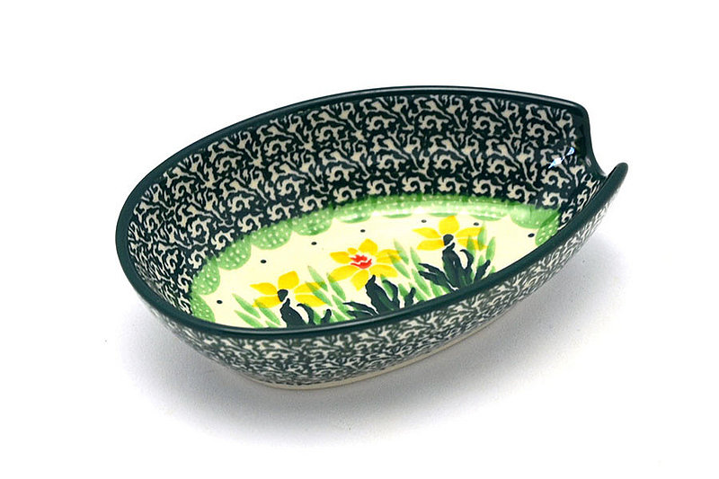 Ceramika Artystyczna Polish Pottery Spoon Rest - Daffodil 381-2122q (Ceramika Artystyczna)