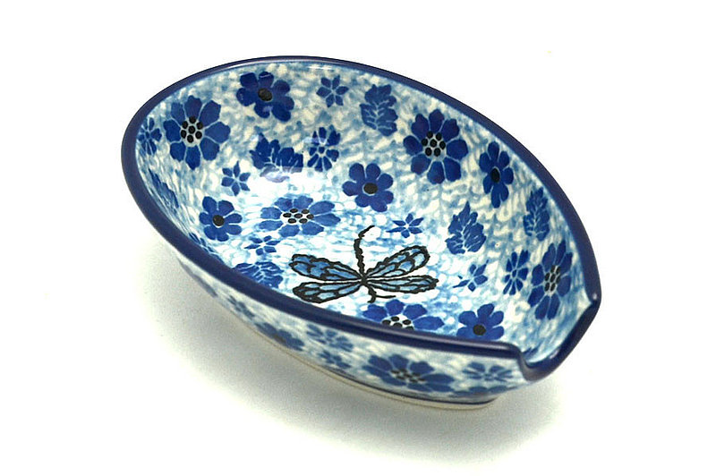 Ceramika Artystyczna Polish Pottery Spoon Rest - Hidden Dragonfly 381-1443a (Ceramika Artystyczna)