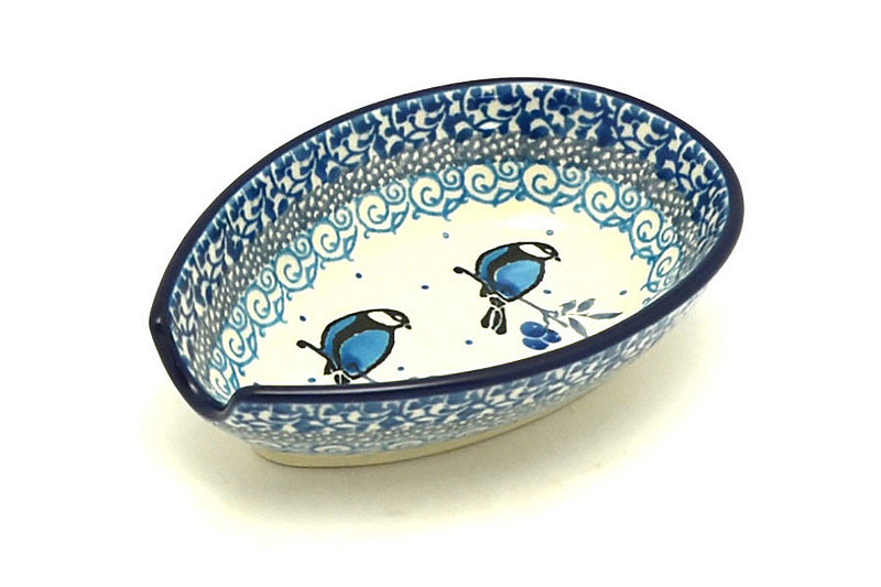 Ceramika Artystyczna Polish Pottery Spoon Rest - Jay Blue 381-2681a (Ceramika Artystyczna)