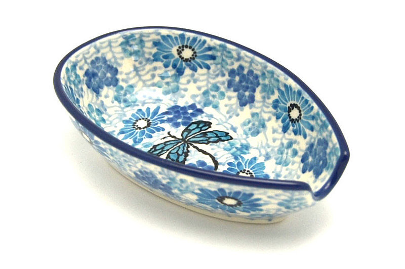 Polish Pottery Spoon Rest - Misty Dragonfly