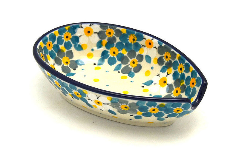 Ceramika Artystyczna Polish Pottery Spoon Rest - Shady Blooms 381-2498a (Ceramika Artystyczna)