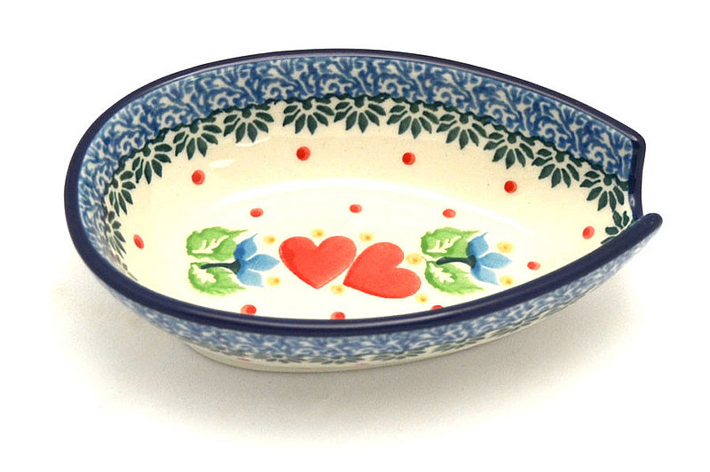 Polish Pottery Spoon Rest - Sweet Hearts