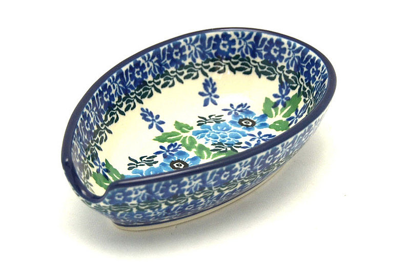Ceramika Artystyczna Polish Pottery Spoon Rest - Wild Indigo 381-1865a (Ceramika Artystyczna)