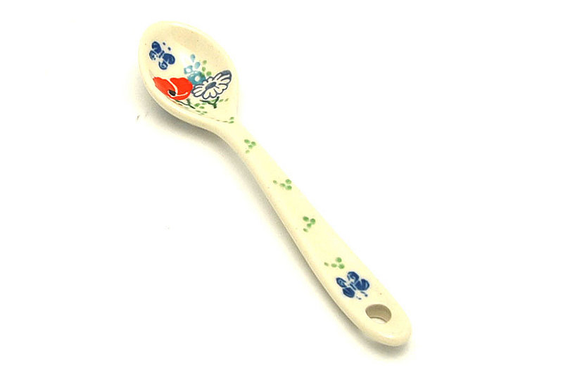Ceramika Artystyczna Polish Pottery Spoon - Small - Red Poppy Garden 592-2901a (Ceramika Artystyczna)