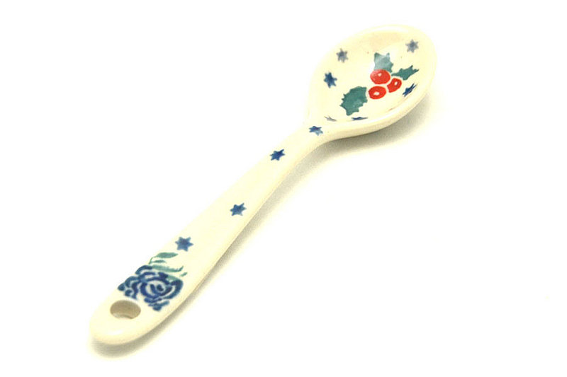 Ceramika Artystyczna Polish Pottery Spoon - Small - Winter Holly 592-2973a (Ceramika Artystyczna)