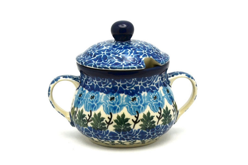 Ceramika Artystyczna Polish Pottery Sugar Bowl - Antique Rose 035-1390a (Ceramika Artystyczna)