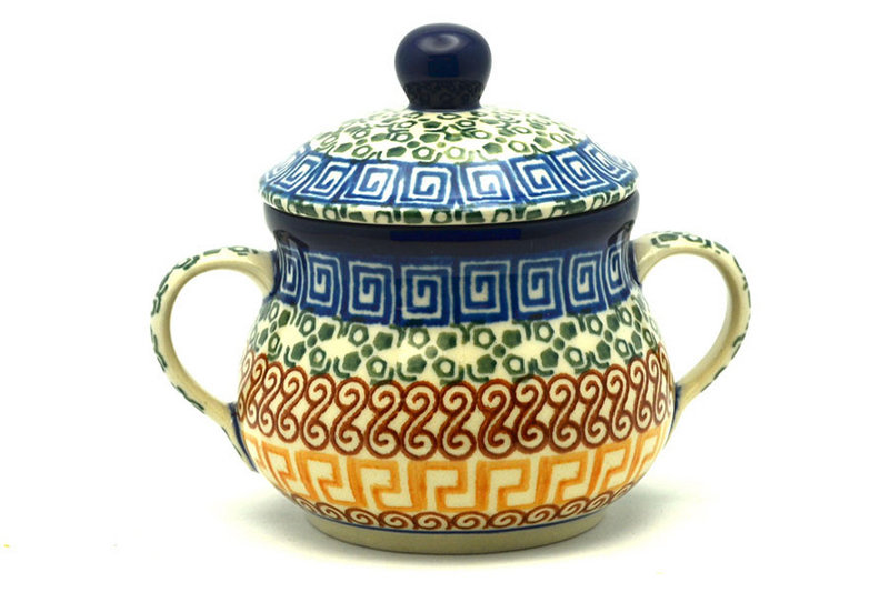 Ceramika Artystyczna Polish Pottery Sugar Bowl - Autumn 035-050a (Ceramika Artystyczna)