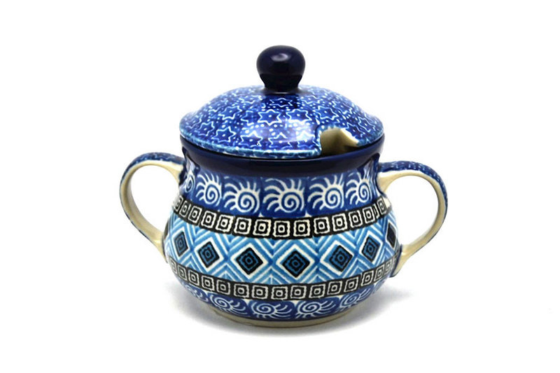 Ceramika Artystyczna Polish Pottery Sugar Bowl - Aztec Sky 035-1917a (Ceramika Artystyczna)