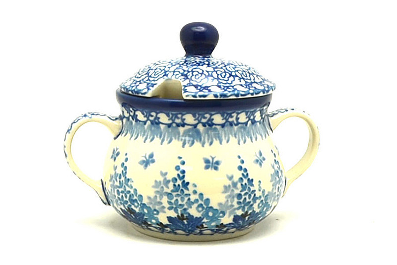 Ceramika Artystyczna Polish Pottery Sugar Bowl - Blue Sage 035-3277a (Ceramika Artystyczna)