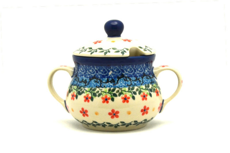 Ceramika Artystyczna Polish Pottery Sugar Bowl - Cherry Jubilee 035-2284a (Ceramika Artystyczna)