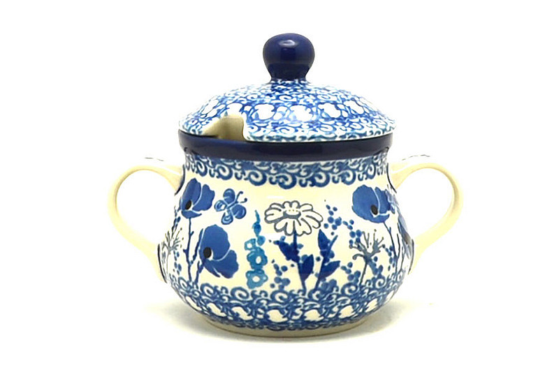 Ceramika Artystyczna Polish Pottery Sugar Bowl - Evening Poppies 035-2902a (Ceramika Artystyczna)