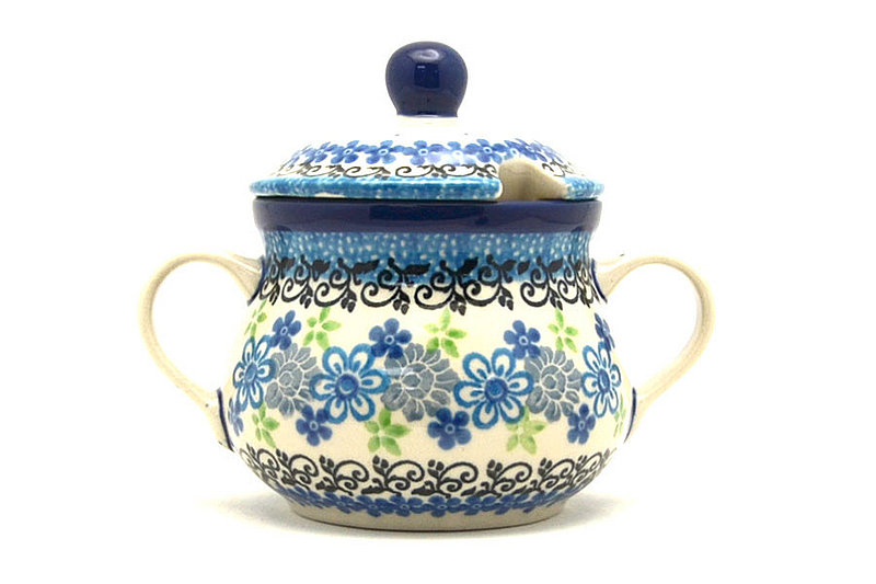 Ceramika Artystyczna Polish Pottery Sugar Bowl - Flower Works 035-2633a (Ceramika Artystyczna)