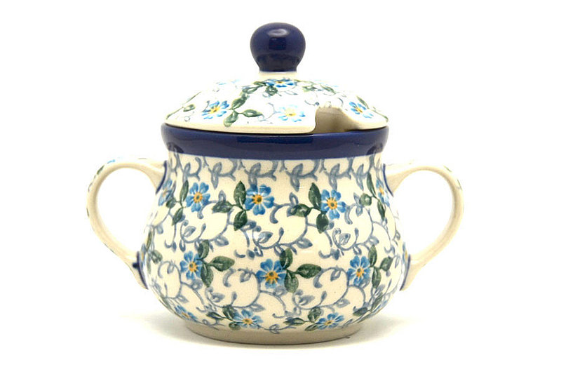 Ceramika Artystyczna Polish Pottery Sugar Bowl - Forget-Me-Knot 035-2089a (Ceramika Artystyczna)