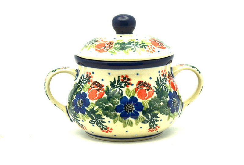 Ceramika Artystyczna Polish Pottery Sugar Bowl - Garden Party 035-1535a (Ceramika Artystyczna)